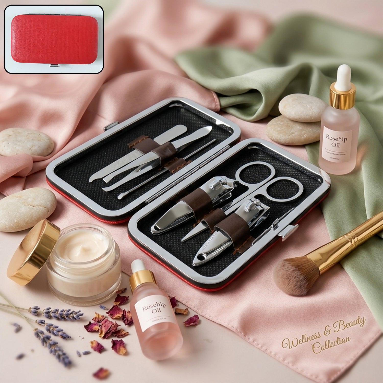 6 In 1 Professional Manicure Pedicure Nail Grooming Kit (1 Set)