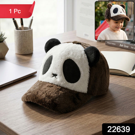 Cute Panda Design Plush Winter Cap (1 Pc)