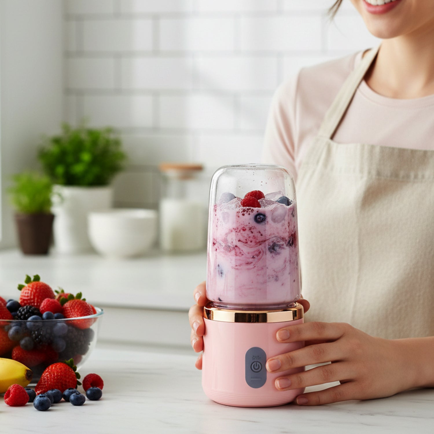Rechargeable Portable Mini Juicer Blender Bottle Without Cup (1 Pc 400 Ml)