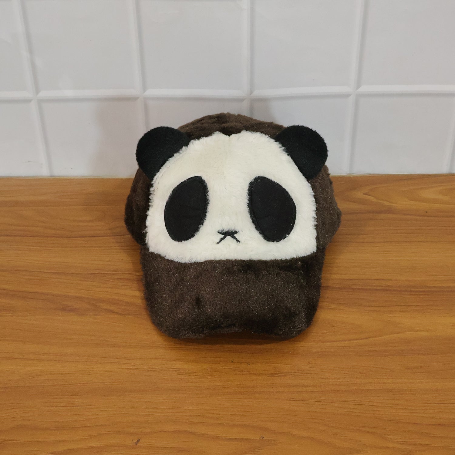 Cute Panda Design Plush Winter Cap (1 Pc)