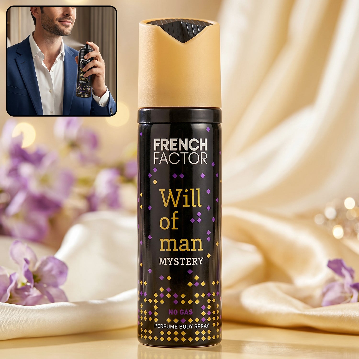 French Factor Will Of Man Mystery Perfume Body Spray (120 Ml)